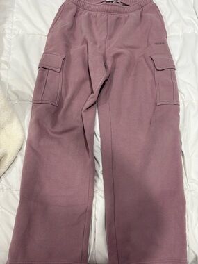 Aritzia Dusty Mauve Cargo Sweats with Utility Pockets